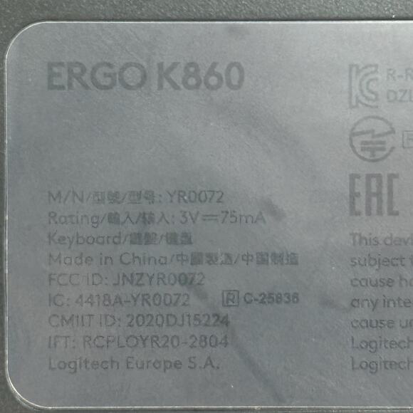 Logitech ERGO K860 Bluetooth Wireless Split Ergonomic Keyboard With Dongle - Picture 11 of 11